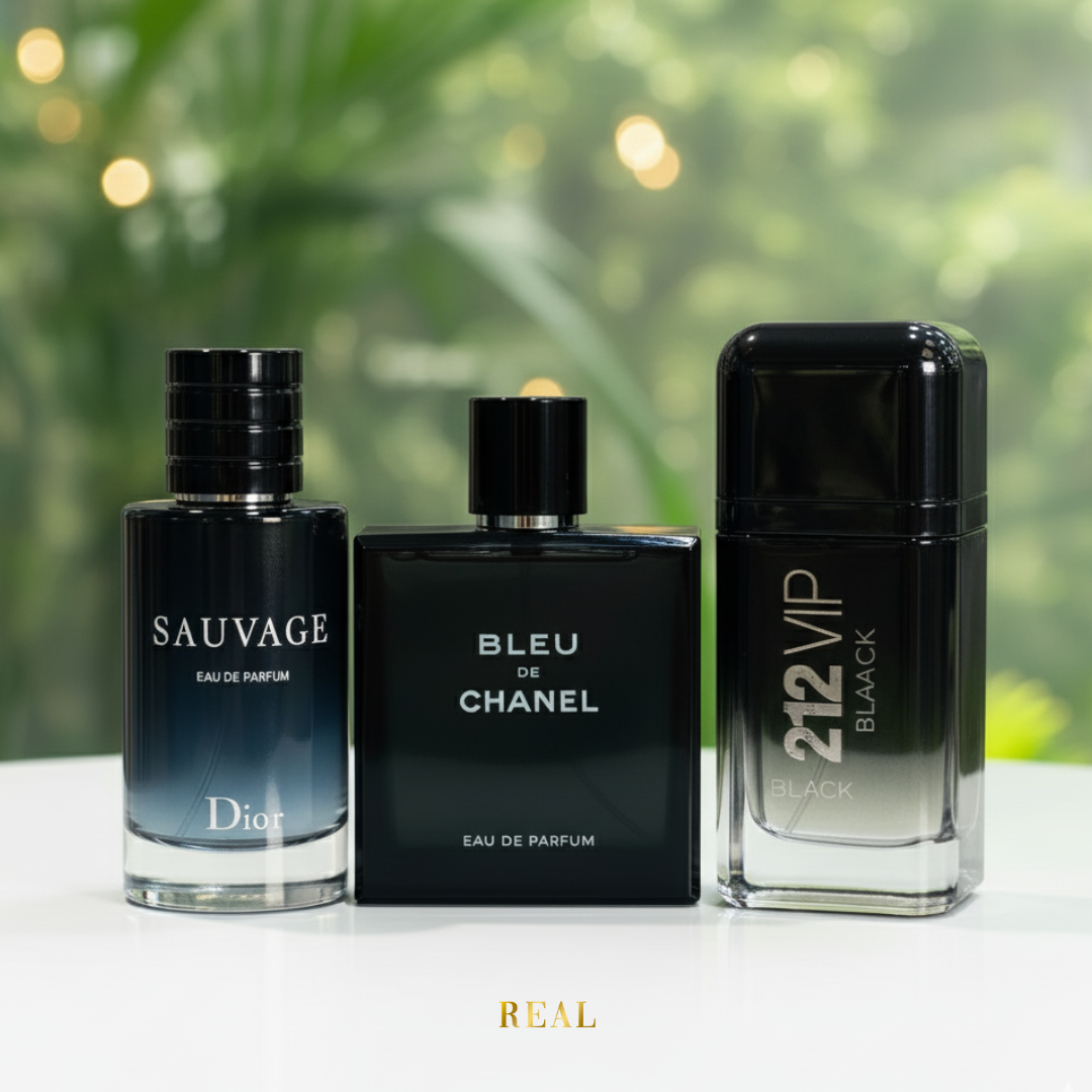 Combo de 3 perfumes -  212 Black, Bleu de Chanel, Sauvage 100ML